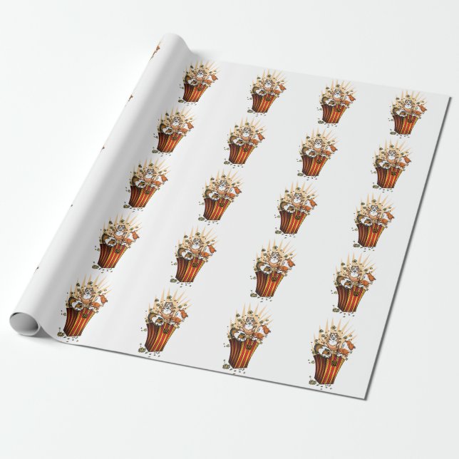 Guinea Grisar Popcorn Presentpapper (Utrullad)