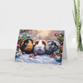 Guinea Grisar Winter Wonderland Anteckningskort