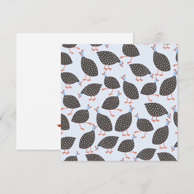 Guinea Hen Bird Rådkort (Fram/baksida)