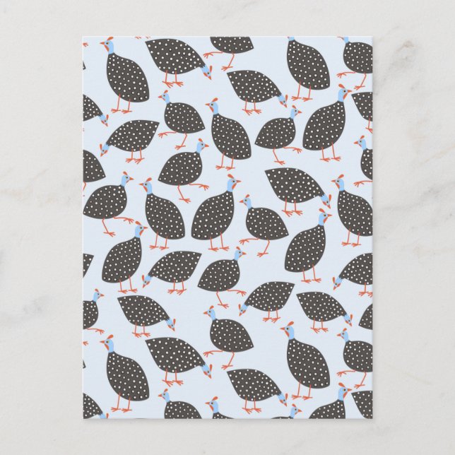 Guinea Hen Bird Vykort (Framsida)