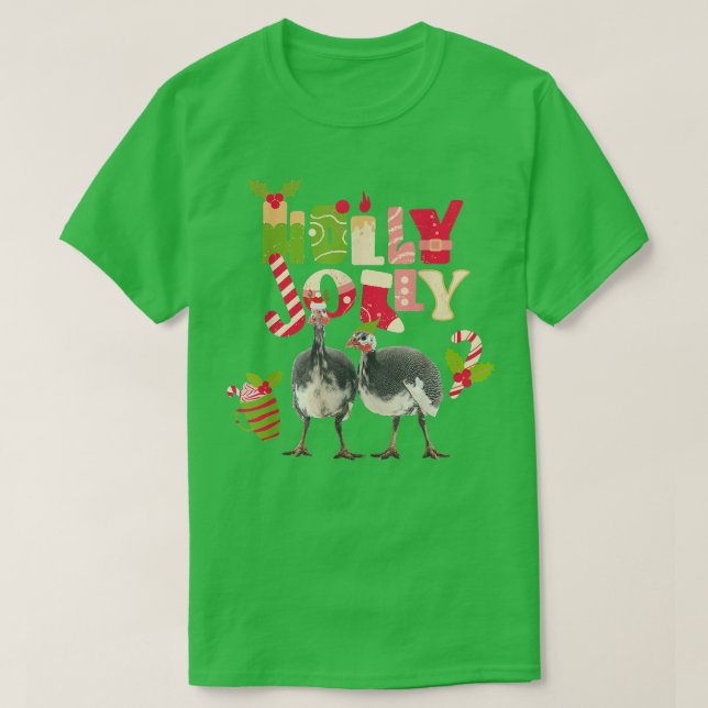 Guinea Hen Fowl Poultry Farm Animal Funny Christma T Shirt (Design framsida)