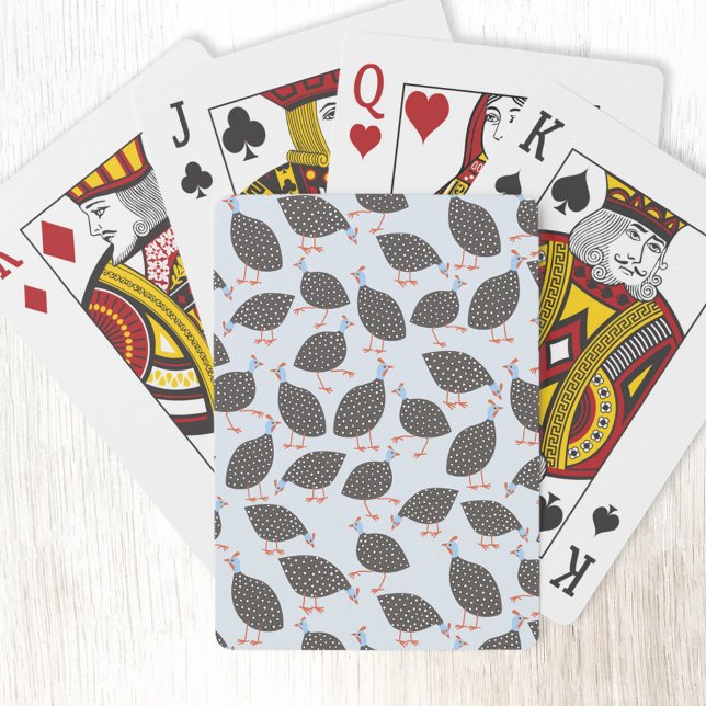 Guinea Hen Mönster Casinokort (Fun Guineafowl bird art playing cards)