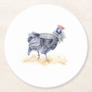 Guinea hen underlägg papper rund