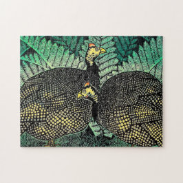 Guinea Hens kasamatsu shiro bird japananart Pussel
