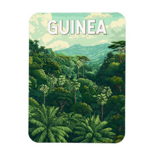 Guinea Illustration Travel Art Vintage Magnet