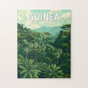 Guinea Illustration Travel Art Vintage Pussel