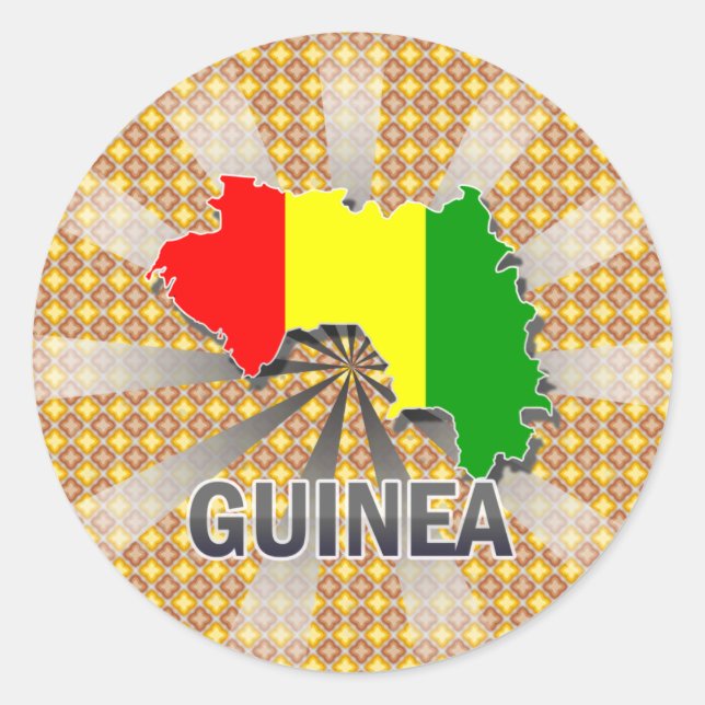 Guinea Karta 2.0 Runt Klistermärke (Framsida)