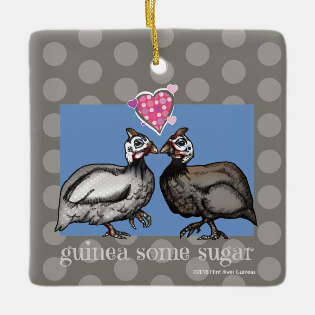 GUINEA NÅGON keramisk prydnad för SOCKERpolkadot Julgransprydnad Keramik (Framsida)