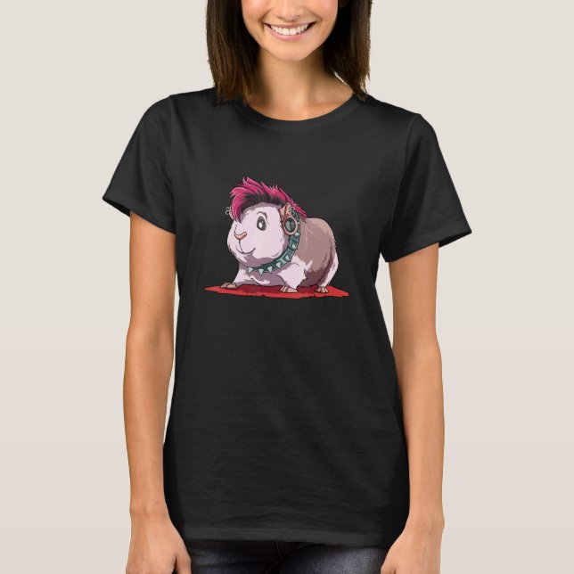 Guinea Pig as Punk for a Guinea Pig Owner Guinea P T Shirt (Framsida)