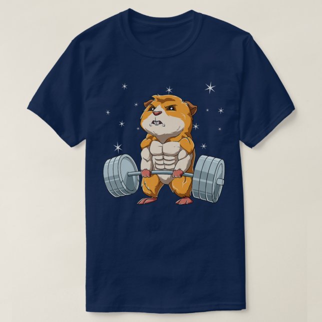 Guinea Pig Cavy Weightlifting Fitness Gym Premium  T Shirt (Design framsida)