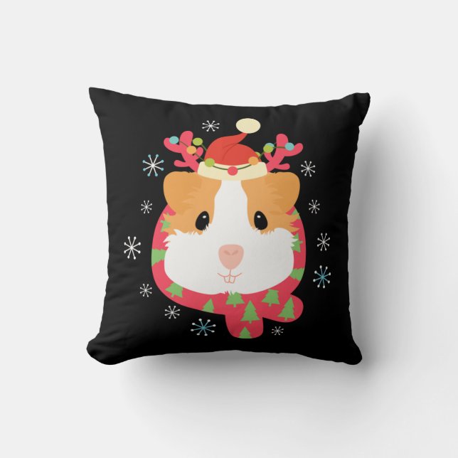 Guinea Pig Christmas Reindeer Kudde (Framsida)