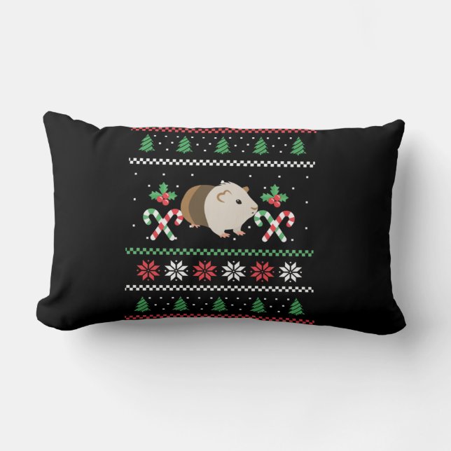 Guinea pig Dad ugly Christmas Lumbarkudde (Framsida)