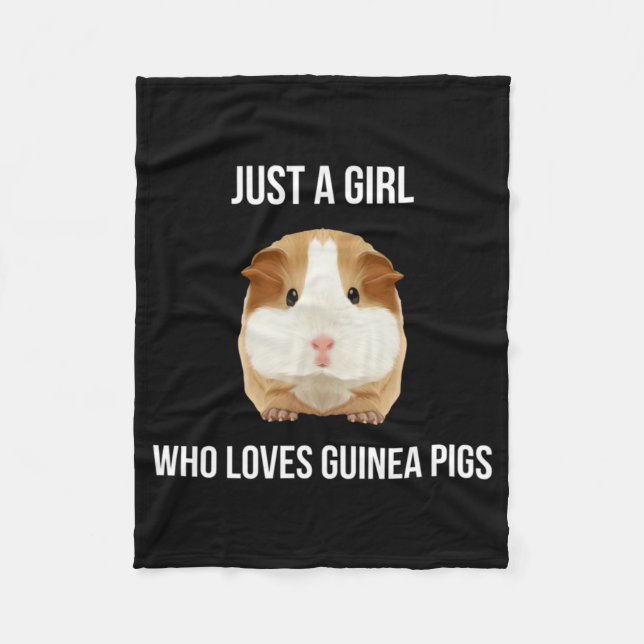 Guinea Pig Just A Girl Loves Wheek Fleecefilt (Framsidan)