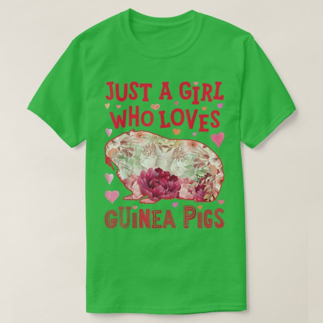 Guinea Pig Just A Girl Who Loves Guinea Pigs Roden T Shirt (Design framsida)