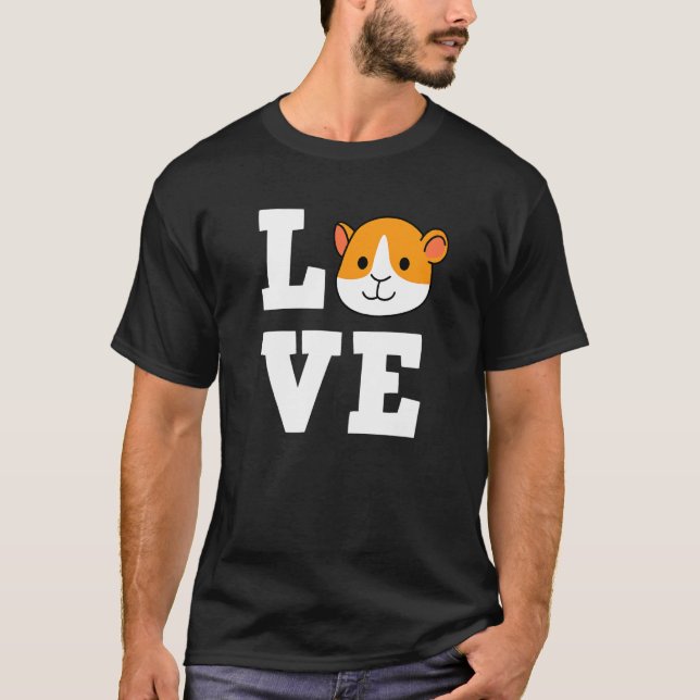 Guinea Pig Love Cute Furry Potato Hamster Cavy Pet T Shirt (Framsida)