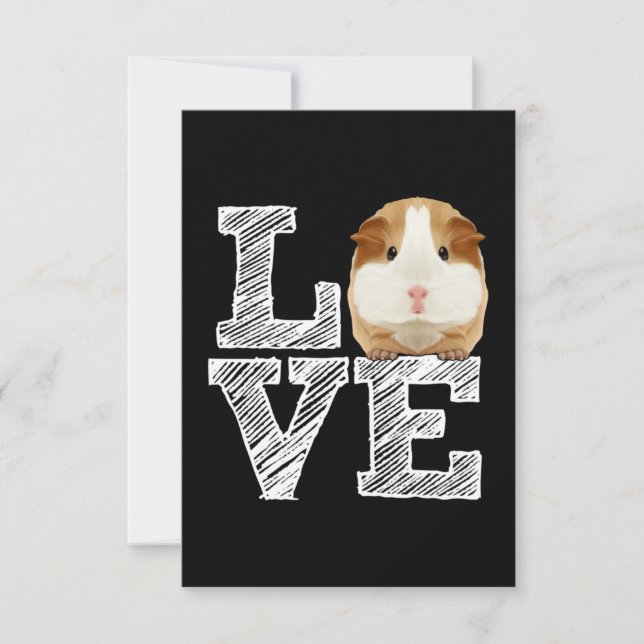 Guinea Pig Love Rodent Wheek Tack Kort (Framsida)