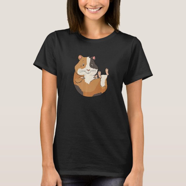 Guinea Pig On The Back Chills for Guinea Pig T Shirt (Framsida)