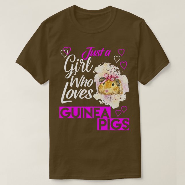 Guinea Pig Owner Lover Just A Girl Who Loves Guine T Shirt (Design framsida)