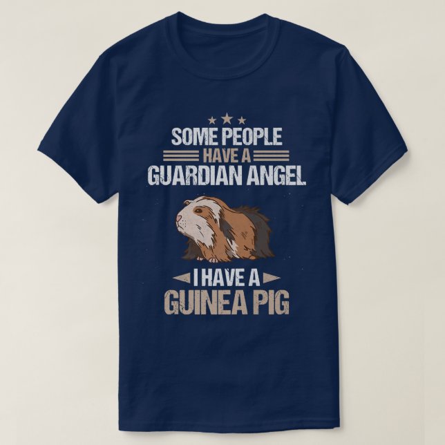 Guinea Pig Pet Peruvian Sheba guardian angel  T Shirt (Design framsida)