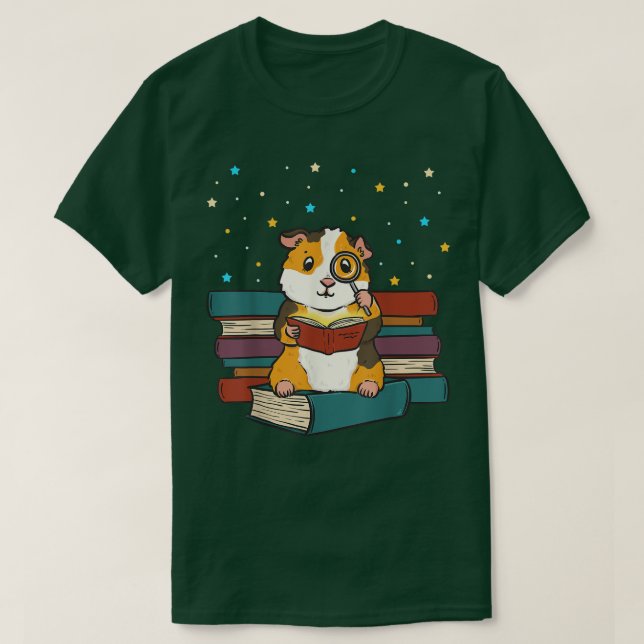 Guinea Pig Reading Books Gift Librarian Nerd Book  T Shirt (Design framsida)