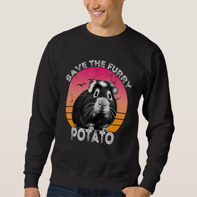 Guinea Pig Save The Furry Potato Lång Ärmad Tröja (Framsida)
