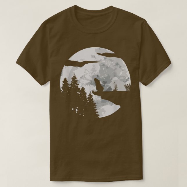 Guinea Pig Silhouette At Night With A Moon - Guine T Shirt (Design framsida)