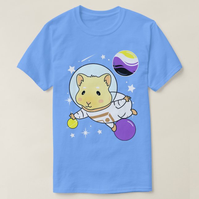 Guinea Pig Space Nonbinary Pride  T Shirt (Design framsida)