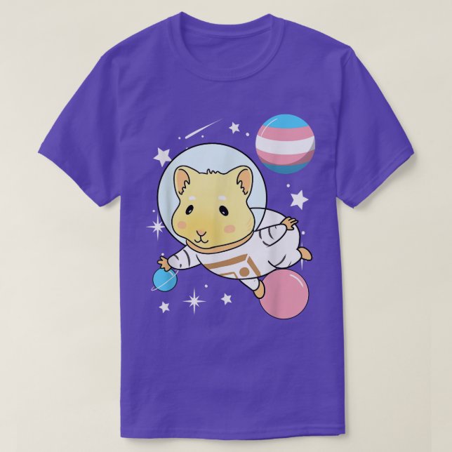 Guinea Pig Space Trans Pride  T Shirt (Design framsida)