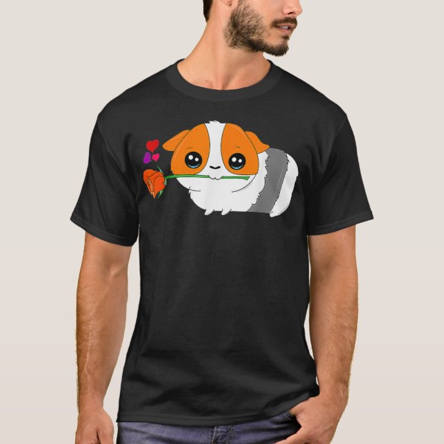 Guinea Pig Valentine Animal Lovers Valentines Day  T Shirt (Framsida)