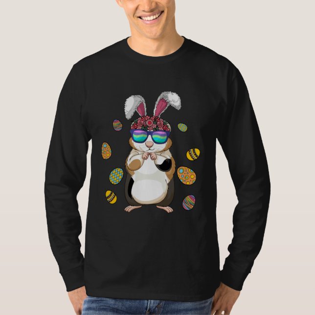 Guinea Pig With Cute Bunny Ears Happy Easter Day E T Shirt (Framsida)