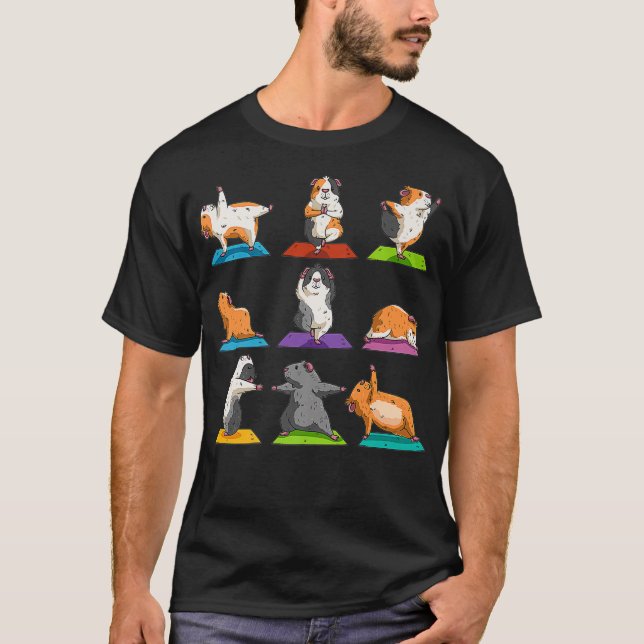 Guinea Pig Yoga Position Workout Gift Premium  T Shirt (Framsida)