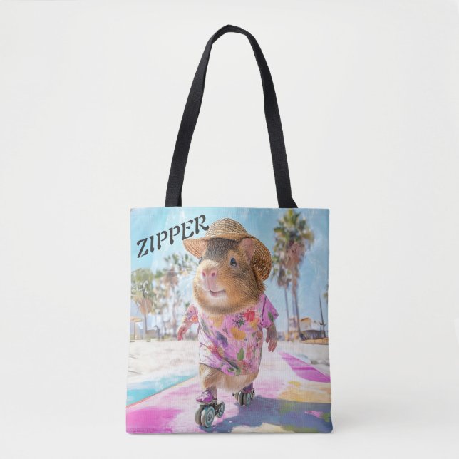 Guinea Pig Zipper In Pink With Style & Sass  Tygkasse (Framsida)