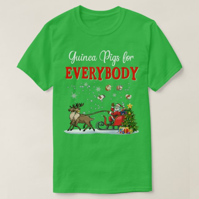 Guinea Pigs For Everybody Funny Santa Sleigh Reind T Shirt (Design framsida)