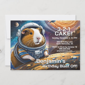 Guinea Pigs in Space, Countdown to Cake Birthday I Inbjudningar