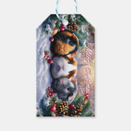 Guinea Pigs Winter Wonderland Christmas Presentetikett