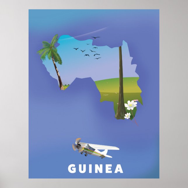 Guinea South Afrika Ski poster utskrift. (Framsidan)
