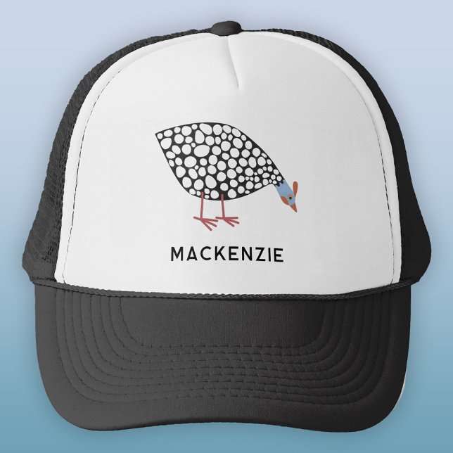 Guineafowl Bird Personlig Keps (Fun personalized custom name or text Guineafowl trucker hat for bird lovers)