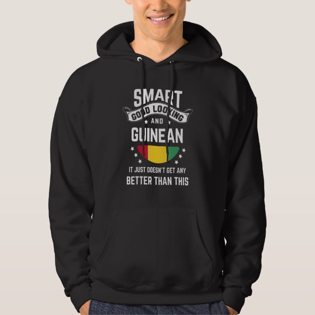 Guinean Flag Native Pride  Guinea Guinean Roots Hoodie (Framsida)