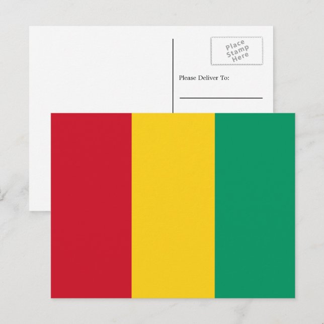 Guineanska Flagga, Guineas Flagga Vykort (Fram/baksida)