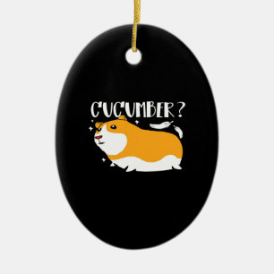 Guineanska Gris Cucumber Cute Guinea Gris Cool Julgransprydnad Keramik