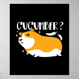 Guineanska Gris Cucumber Cute Guinea Gris Cool Poster