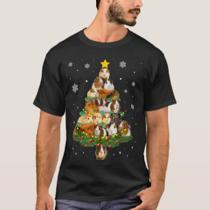 Guineanska Gris Julgran Santa Hat julafton Ljus Pa T Shirt