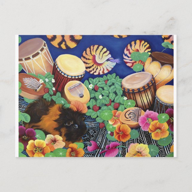Guineanska Gris Magic Carpet Drum Garden Delight Vykort (Framsida)