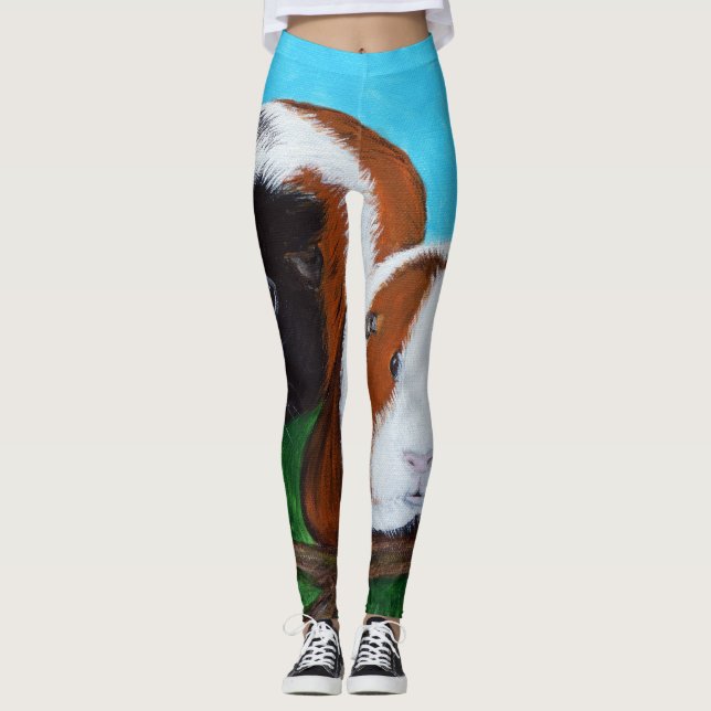 Guineanska Grisar-målning Leggings (Framsida)