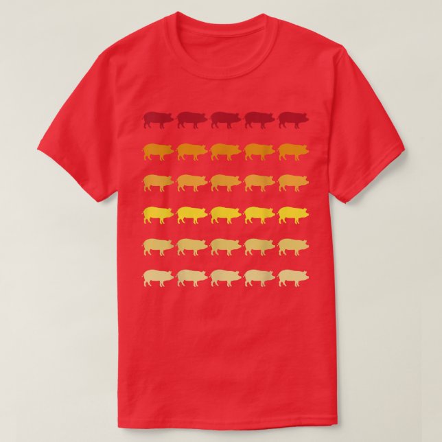 GuineaPig Retro Animal Mönster T Shirt (Design framsida)