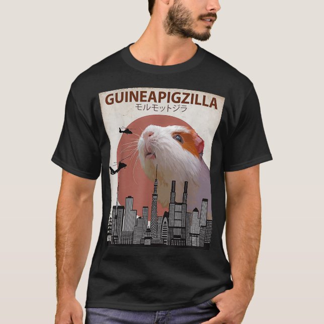 Guineapigzilla Funny Guinea Pig  Gift  T Shirt (Framsida)