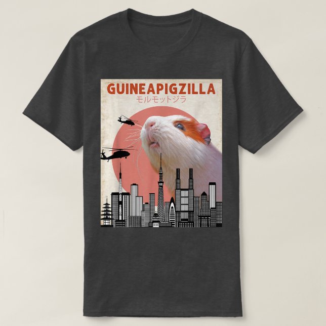 Guineapigzilla Funny Guinea Pig  T Shirt (Design framsida)