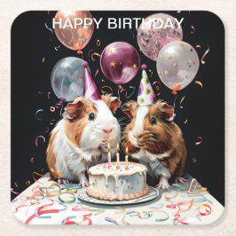 Guineas Födelsedagsfest Birthday Underlägg Papper Kvadrat