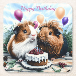 Guineas Födelsedagsfest Birthday Underlägg Papper Kvadrat