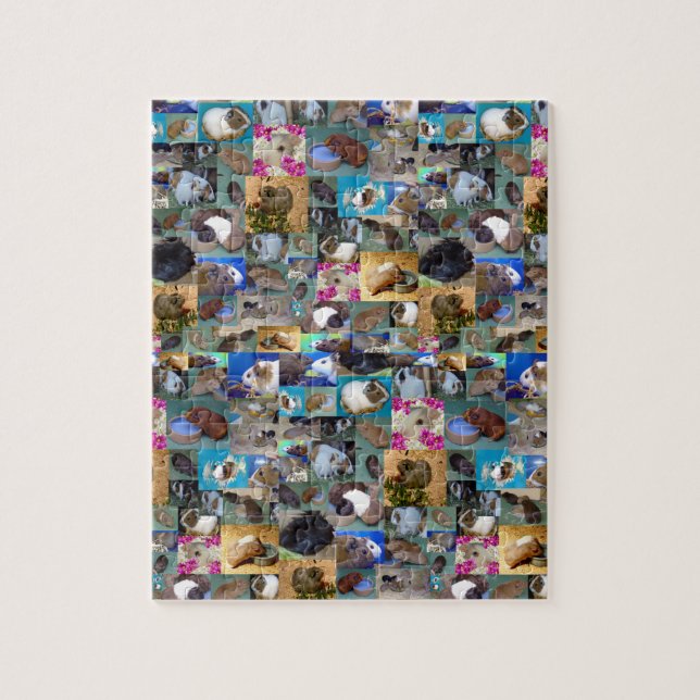 Guineas fotokollage, Jigszawa Puzzle, Gris Pussel (Vertikal)
